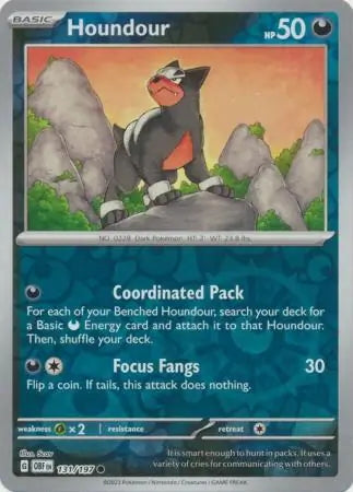 Obsidian Flames Houndour #131/197 reverse holo