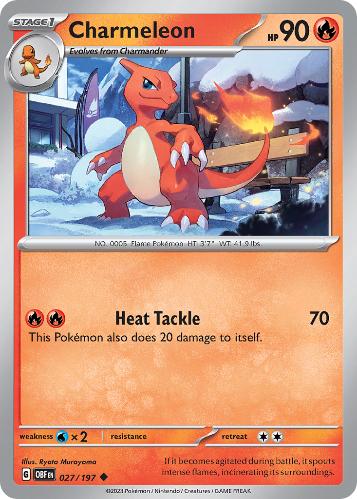 Obsidian Flames Non - Holo Charmeleon #27/197