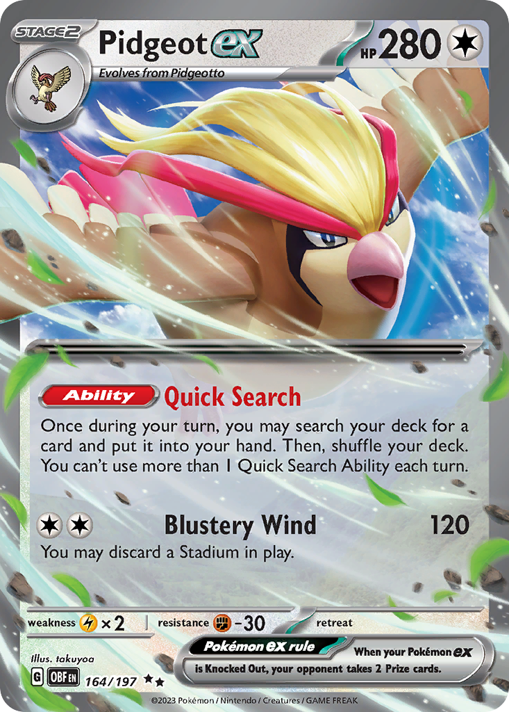 Obsidian Flames Pidgeot EX #164/197