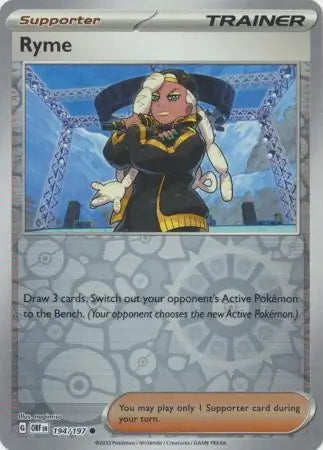 Obsidian Flames Ryme #194/197 reverse holo