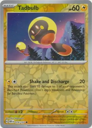 Obsidian Flames Tadbulb #76/197 reverse holo