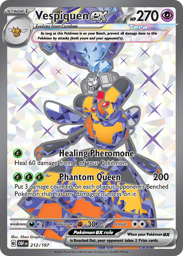 Obsidian Flames Vespiquen EX #212/197