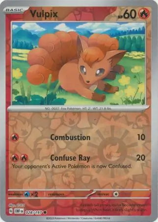Obsidian Flames Vulpix #28/197 reverse holo