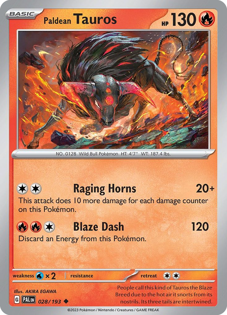 Paldea Evolved Paldean Tauros #28/193