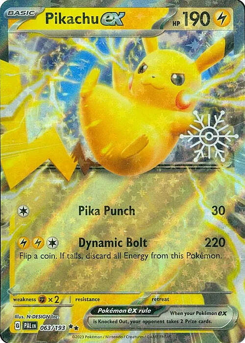 Paldea Evolved Pikachu EX #63/193 Snowflake Stamp