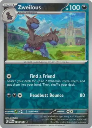 Paldea Evolved Zweilous #139/193 reverse holo