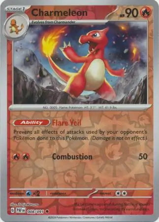Paldean Fates Charmeleon #8/91 reverse holo