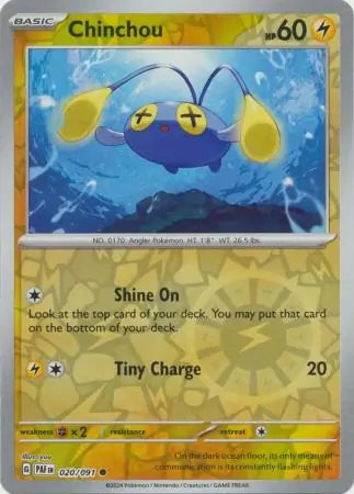 Paldean Fates Chinchou #20/91 reverse holo