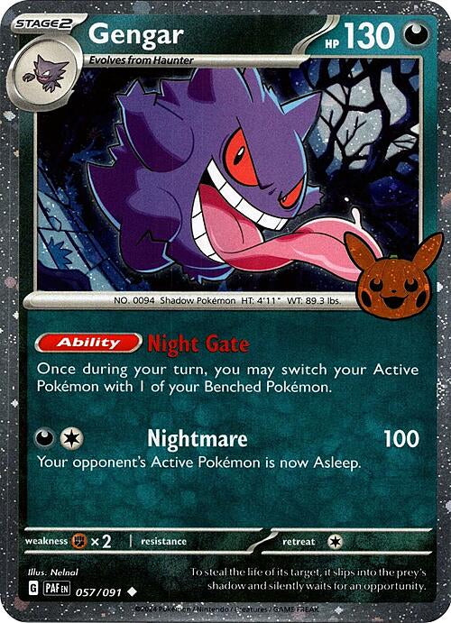 Paldean Fates Holo Gengar #57/91 Trick or Trade