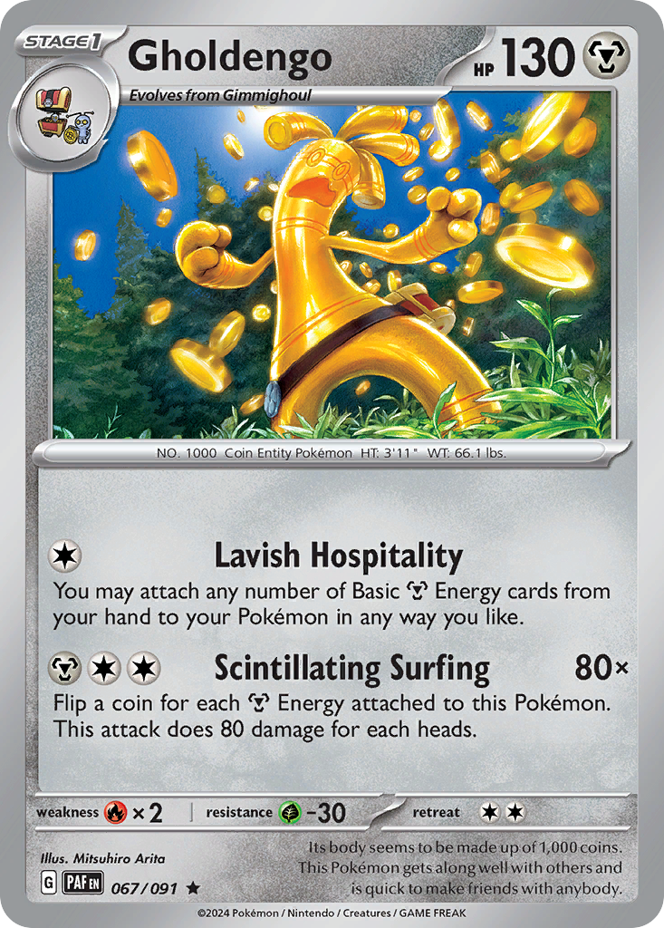 Paldean Fates Holo Gholdengo #67/91
