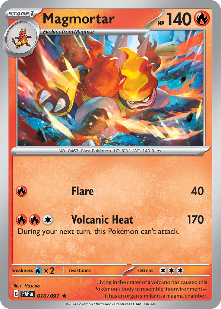 Paldean Fates Holo Magmortar #10/91