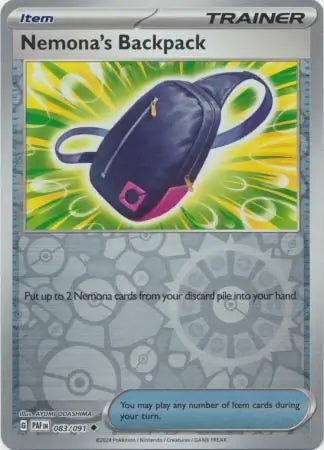 Paldean Fates Nemona’s Backpack #83/91 reverse holo