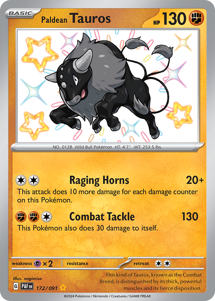 Paldean Fates Paldean Tauros #172/91