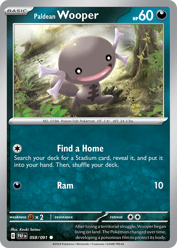 Paldean Fates Paldean Wooper #58/91