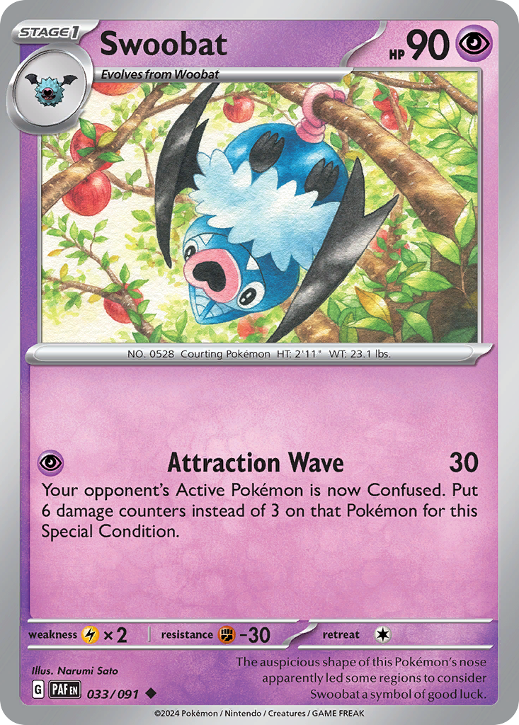 Paldean Fates Swoobat #33/91