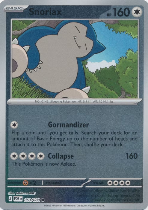Perfect Order Snorlax #063 reverse holo