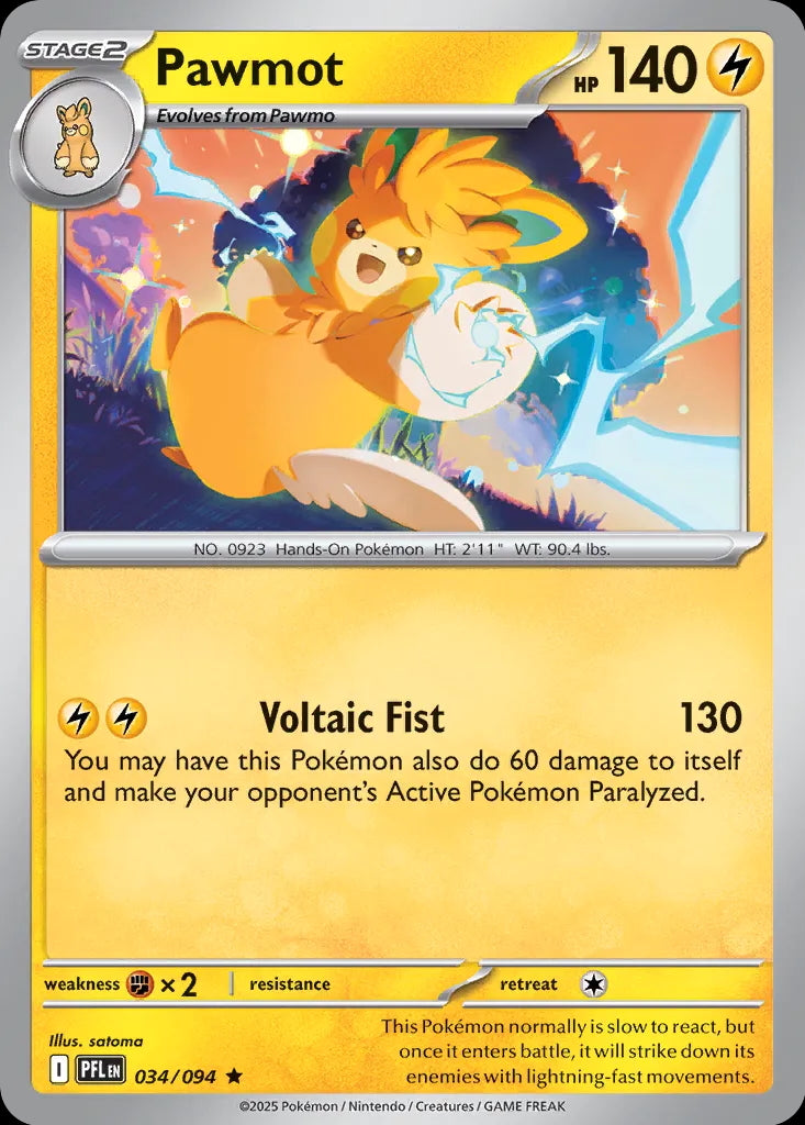 Phantasmal Flames Holo Pawmot #034/94