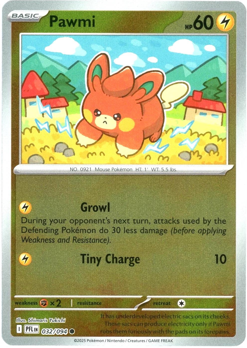 Phantasmal Flames Pawmi #032/94 Reverse Holo