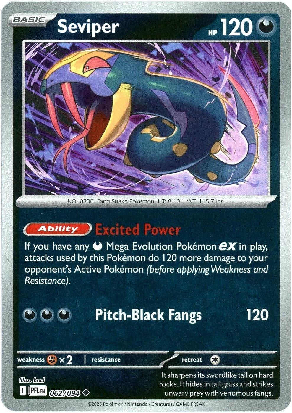 Phantasmal Flames Seviper #062/94 Reverse Holo
