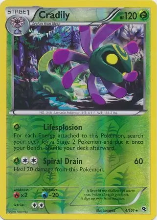 Plasma Blast Cradily #4/101 reverse holo