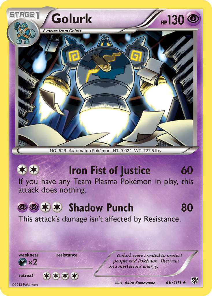 Plasma Blast Non - Holo Golurk #46/101