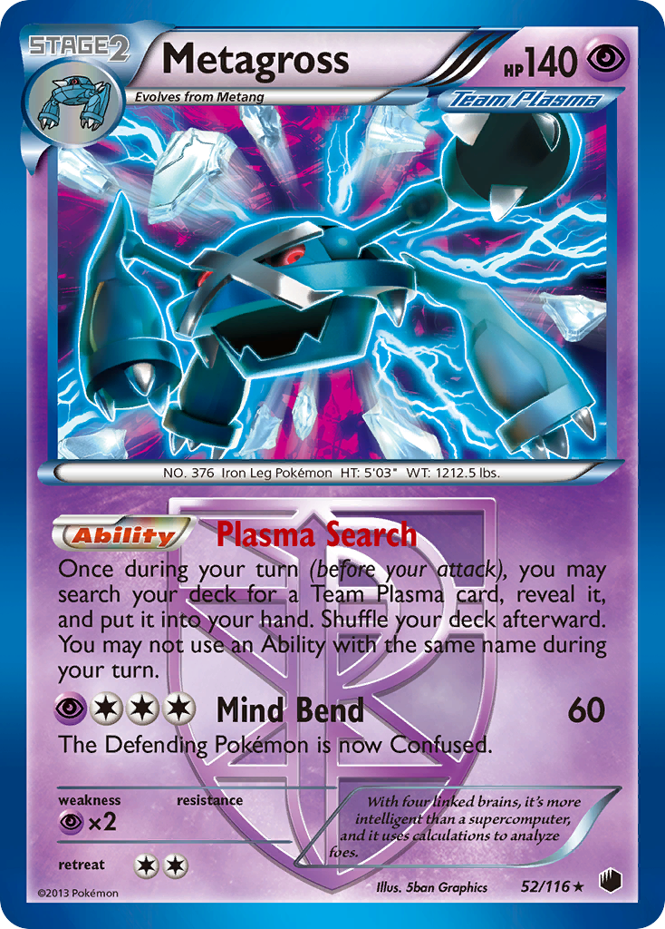 Plasma Freeze Holo Metagross #52/116