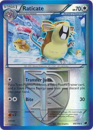 Plasma Freeze Raticate #88/116 reverse holo