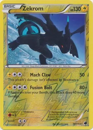 Plasma Freeze Zekrom #39/116 reverse holo