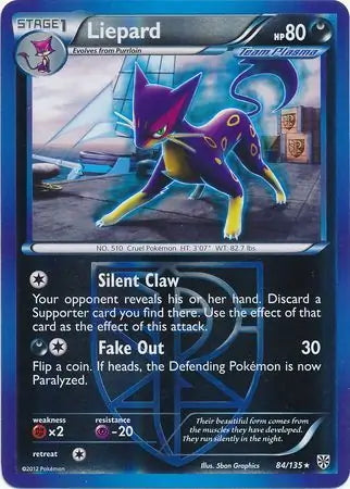 Plasma Storm Liepard #84/135 reverse holo