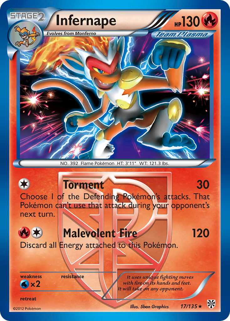 Plasma Storm Non - Holo Infernape #17/135