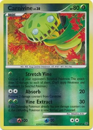 Platinum Carnivine #43/127 reverse holo