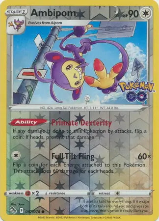 Pokémon Go Ambipom #57/78 reverse holo