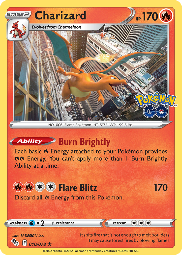 Pokémon Go Holo Charizard #10/78