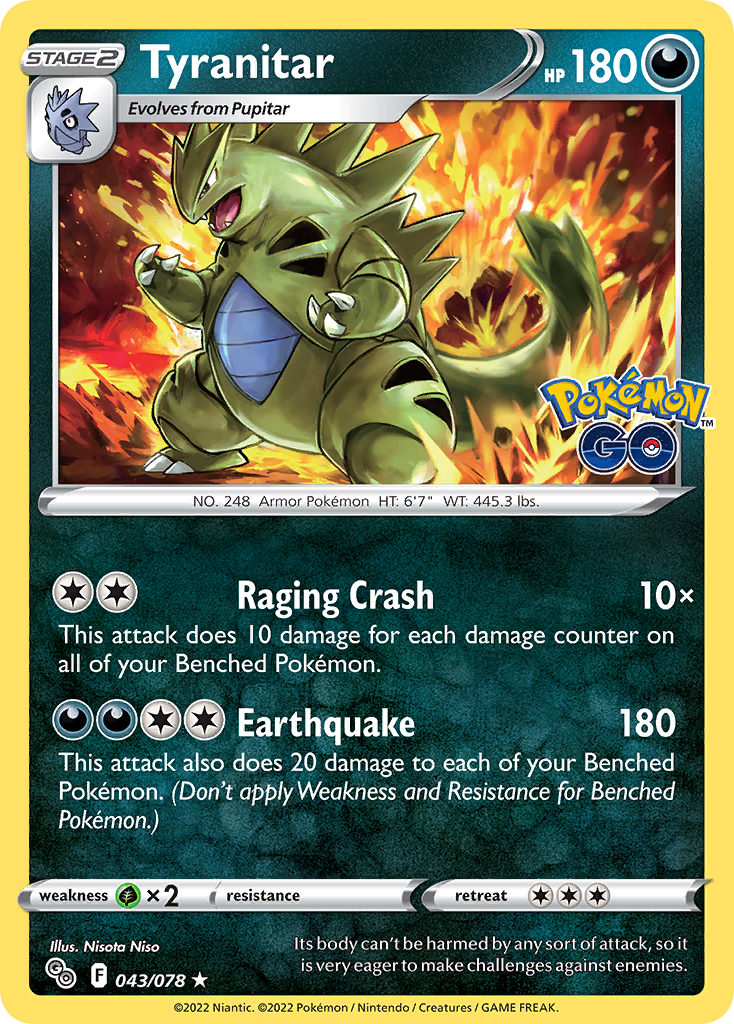 Pokémon Go Holo Tyranitar #43/78