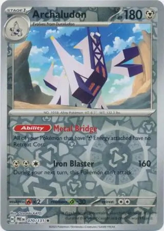 Prismatic Evolutions Archaludon #070/131 reverse holo