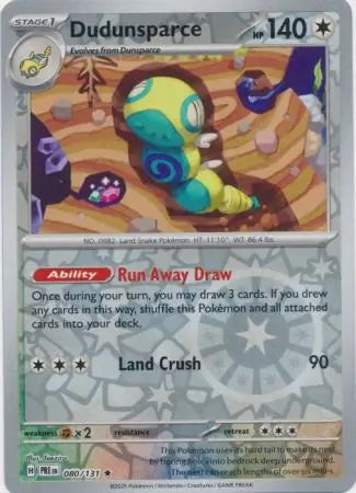 Prismatic Evolutions Dudunsparce #080/131 reverse holo