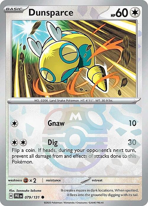 Prismatic Evolutions Dunsparce #079/131 Masterball