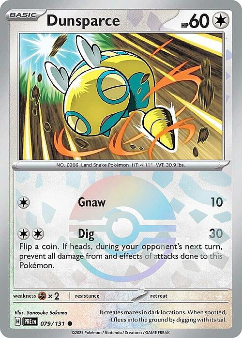 Prismatic Evolutions Dunsparce #079/131 Pokéball