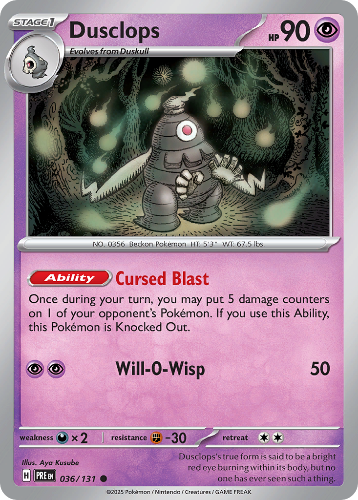 Prismatic Evolutions Dusclops #036/131