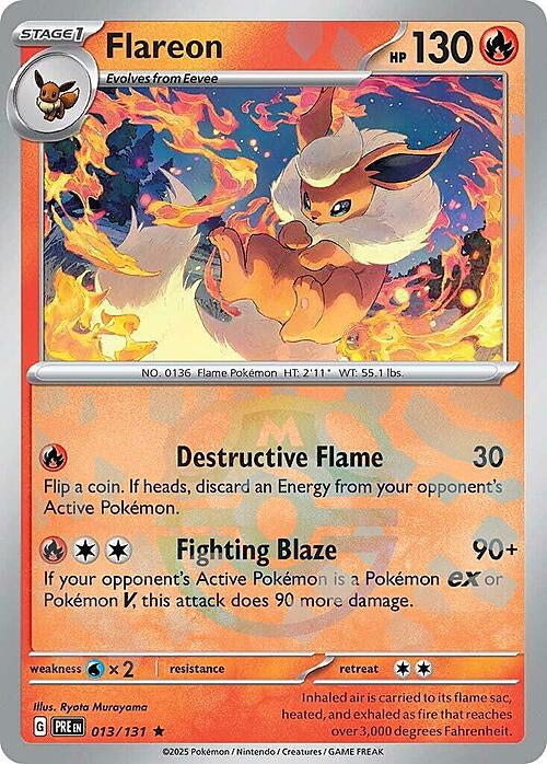 Prismatic Evolutions Flareon #013/131 Masterball
