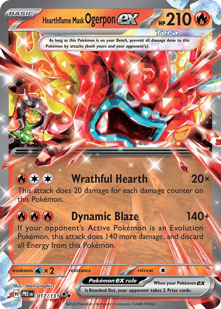 Prismatic Evolutions Hearthflame Mask Ogerpon ex #017/131