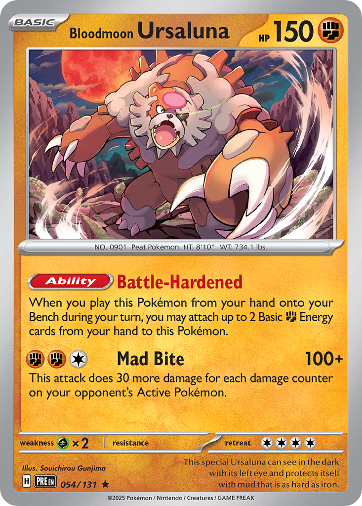 Prismatic Evolutions Holo Bloodmoon Ursaluna #054/131