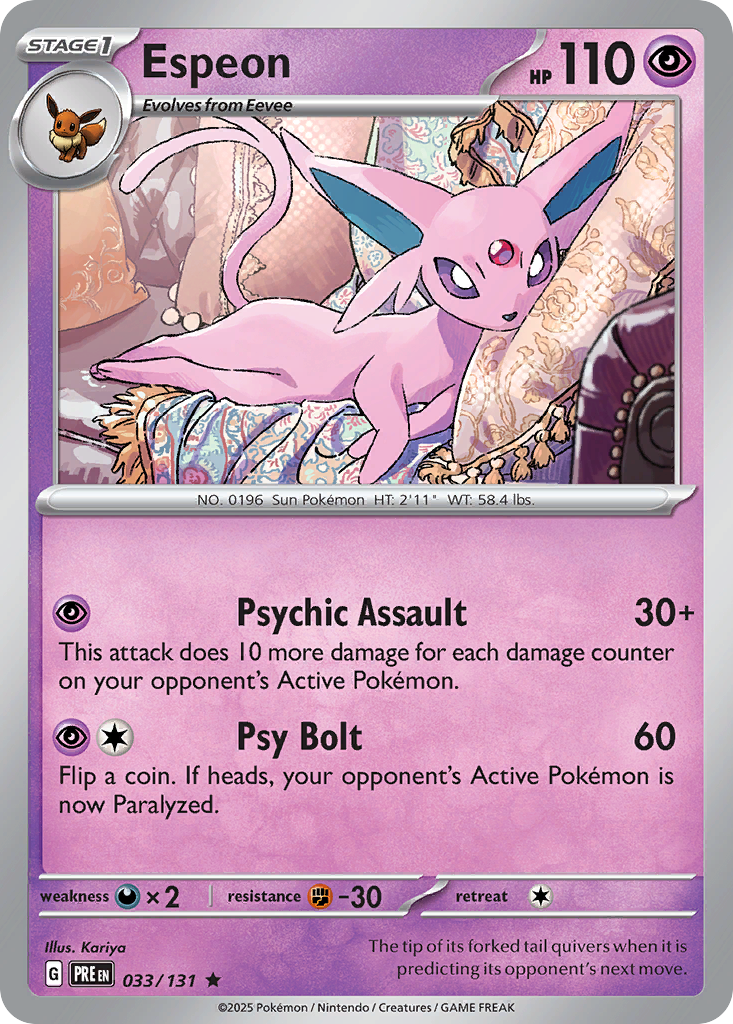 Prismatic Evolutions Holo Espeon #033/131