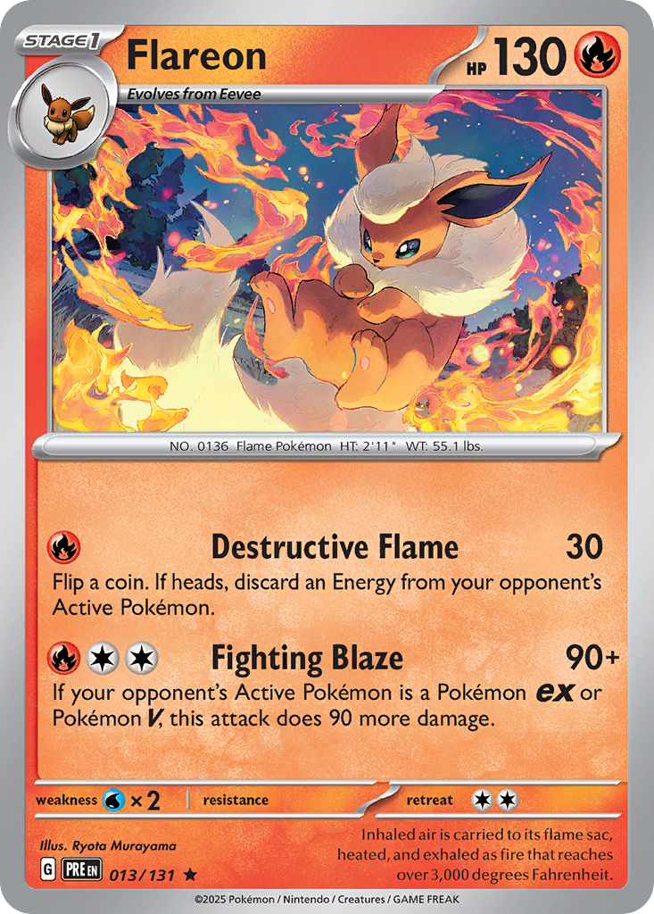 Prismatic Evolutions Holo Flareon #013/131