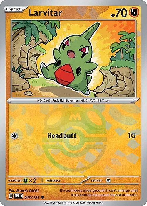 Prismatic Evolutions Larvitar #047/131 Masterball