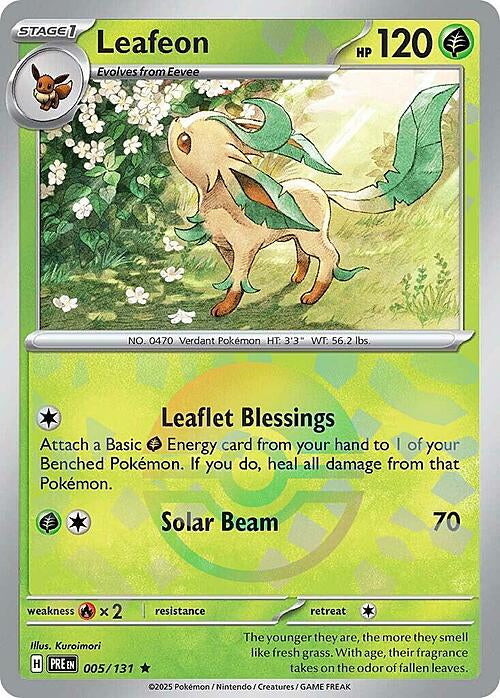 Prismatic Evolutions Leafeon #005/131 Pokéball