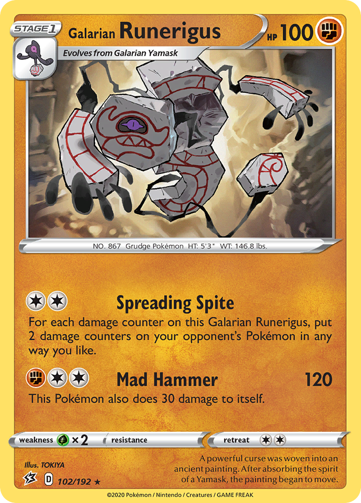 Rebel Clash Galarian Runerigus #102/192
