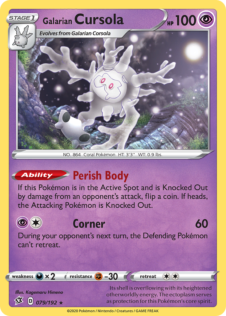 Rebel Clash Holo Galarian Cursola #79/192