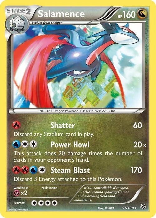 Roaring Skies Holo Salamence #57/108