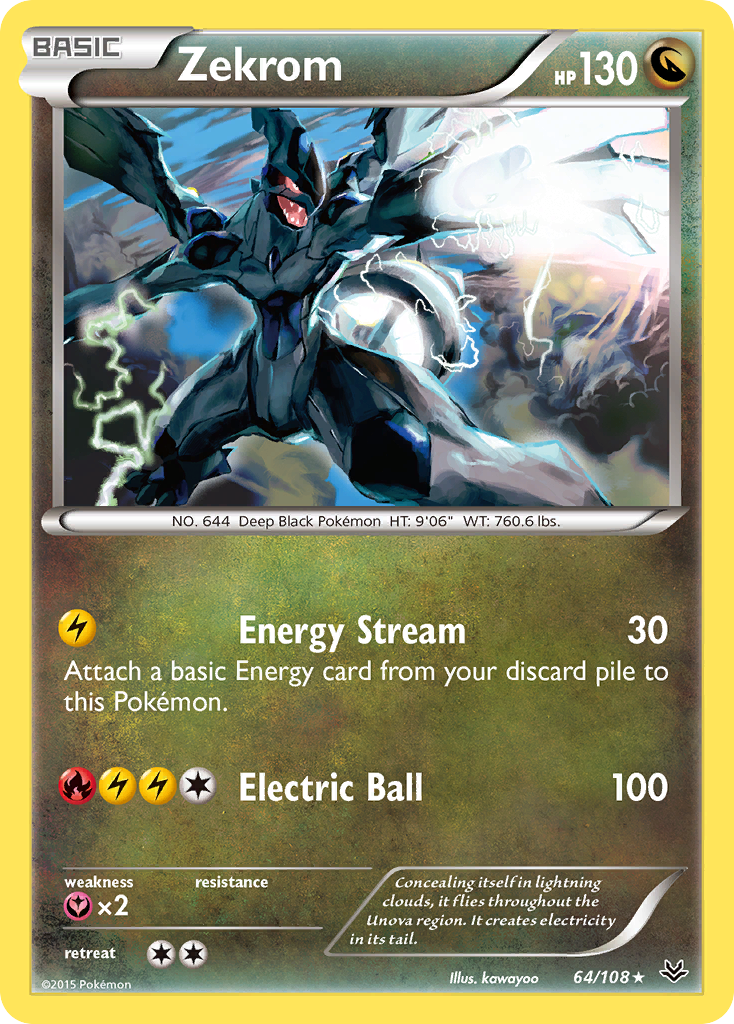 Roaring Skies Holo Zekrom #64/108